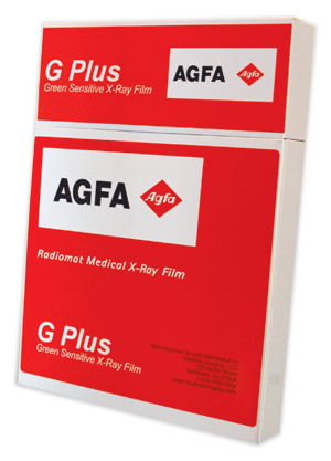 AGFA RADIOMAT™ X-RAY FILM GREEN SENSITIVE FULL SPEED 24CM X 30CM - 100 PER BOX