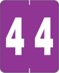 AMES® COMPATIBLE COLOR CODE LABEL NUMERIC "4" 1 1/2" X 1 7/8" LAVENDER MYLAR PERMANENT - 500 PER ROLL