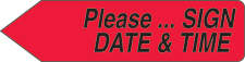 Spee-D-Point™ Flags & Tags "Please...Sign, Date & Time" Red Removable 9/16"X2-1/4" 150 per Pack