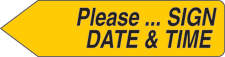 Spee-D-Point™ Flags & Tags "Please...Sign, Date & Time" Yellow Removable 9/16"X2-1/4" 150 per Pack