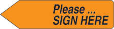 SPEE-D-POINT™ FLAGS & TAGS "PLEASE...SIGN HERE" ORANGE REMOVABLE 9/16"X2-1/4" 150 PER PACK