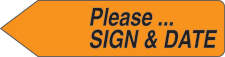 SPEE-D-POINT™ FLAGS & TAGS "PLEASE...SIGN & DATE" ORANGE REMOVABLE 9/16"X2-1/4" 150 PER PACK