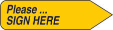 SPEE-D-POINT™ FLAGS & TAGS MINI "PLEASE...SIGN HERE" YELLOW REMOVABLE 5/16"X1-3/16" 300 PER PACK