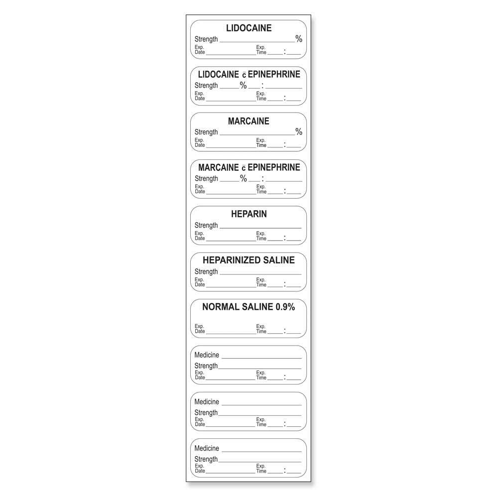 STERILE LABEL (SYNTHETIC, PERMANENT) 1 1/2" X 1/2" WHITE - 10 PER SHEET, 100 SHEETS PER PACKAGE