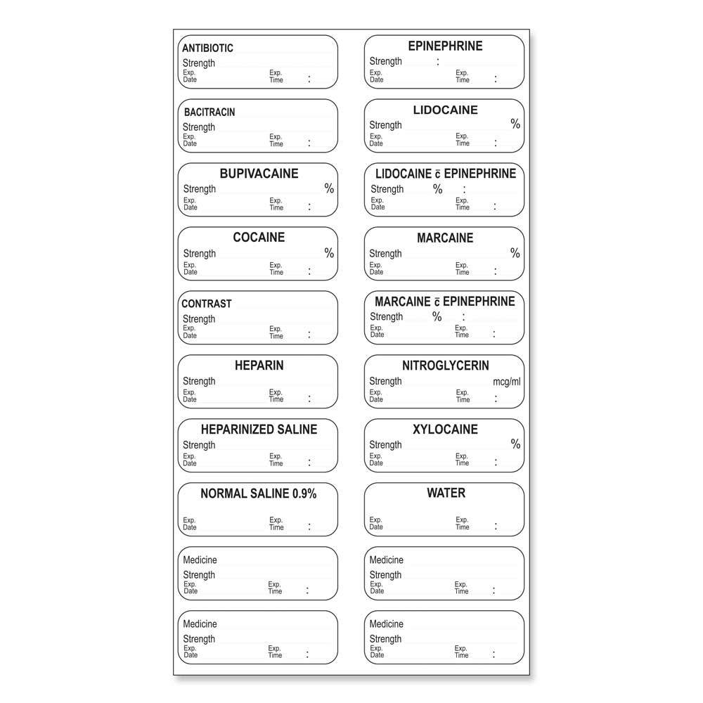 STERILE LABEL (SYNTHETIC, PERMANENT) 2 1 1/2" X 1/2" WHITE - 20 PER SHEET, 100 SHEETS PER PACKAGE