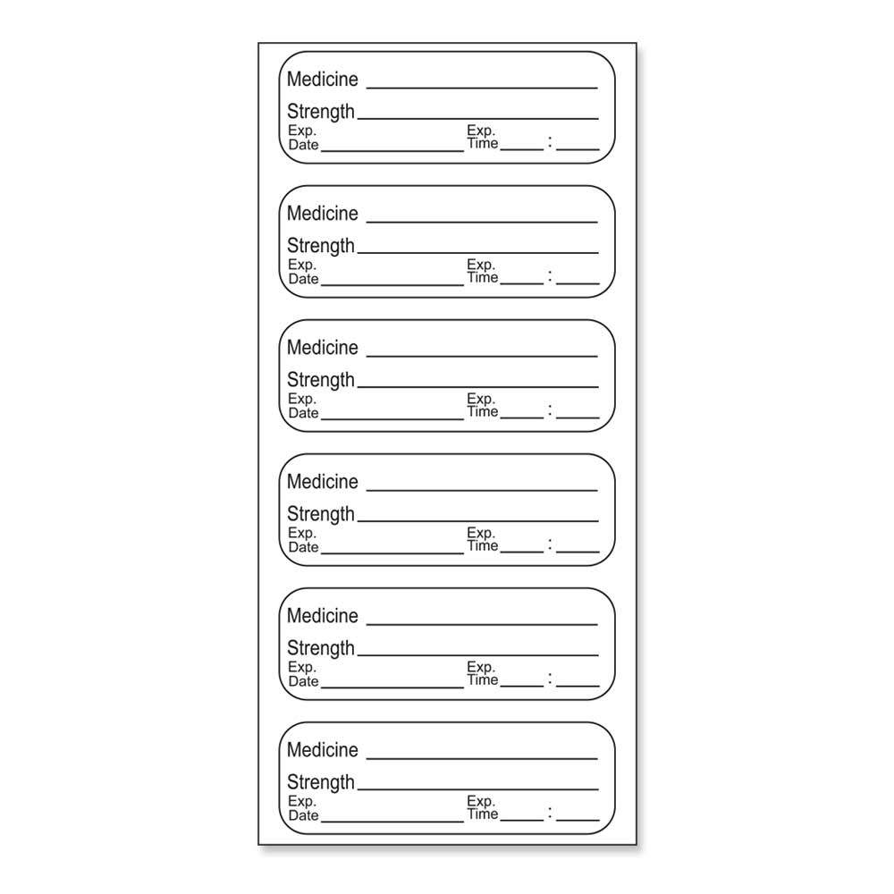 Sterile Label (Synthetic, permanent) 1 1/2" X 1/2" White - 6 per Sheet, 100 Sheets per Package