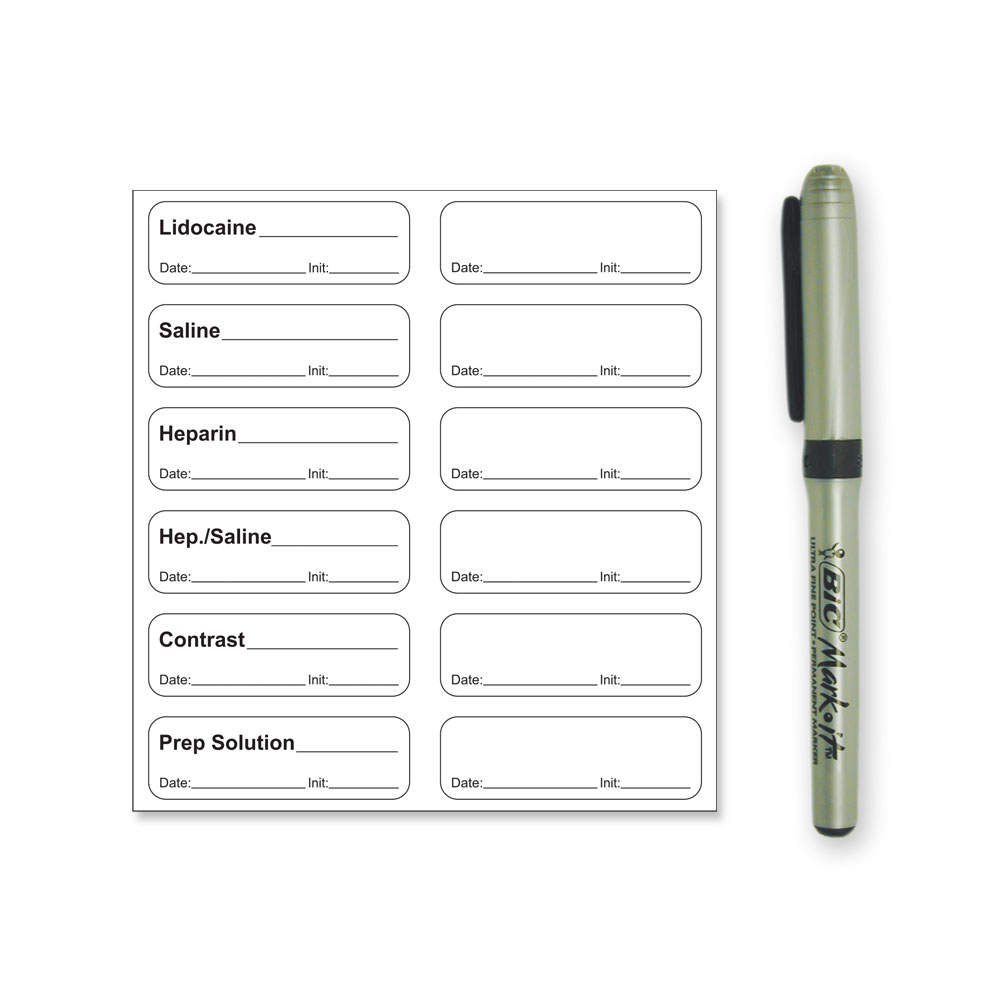 STERILE LABEL WITH PENSYNTHETIC PERMANENT 2 1 9/10" X 6/10" CLEAR 12 PER SHEET, 100 SHEETS PER BOX