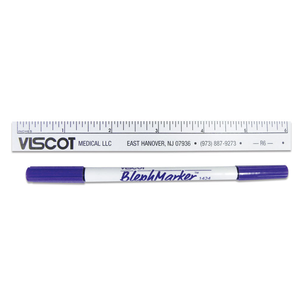 STERILE SKIN MARKING PEN DUAL-TIP BLEPHSTERILE MARKER | ULTRAFINE AND FINE TIP | INCLUDES RULER  GENTIAN VIOLET - 100 PER CASE