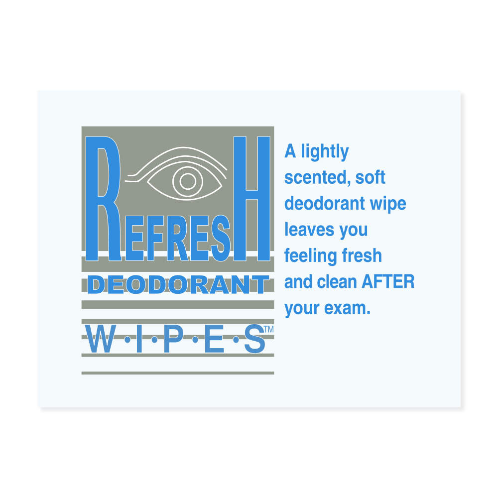 REFRESH DEODORANT WIPES™ MAMMOGRAPHY PATIENT WIPE LIGHTLY SCENTED INDIVIDUALLY PACKAGED 50 PER BOX