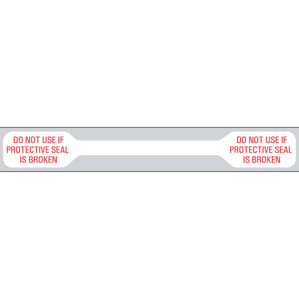 Tamper Evident Label (Paper, permanent) 4 1/8" X 1/2" White - 1000 per Box