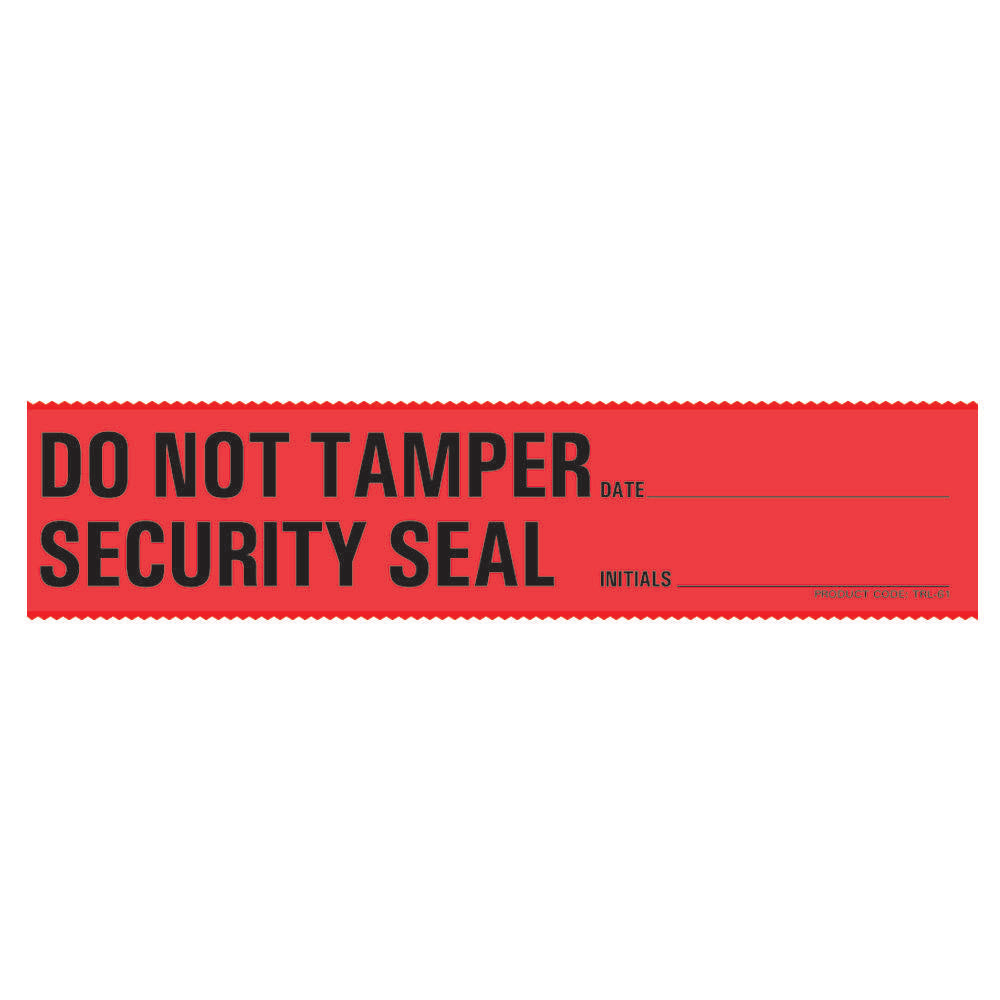 TAMPER EVIDENT  LABEL (SYNTHETIC, PERMANENT) 6 1/2" X 1 1/2" RED - 200 PER ROLL