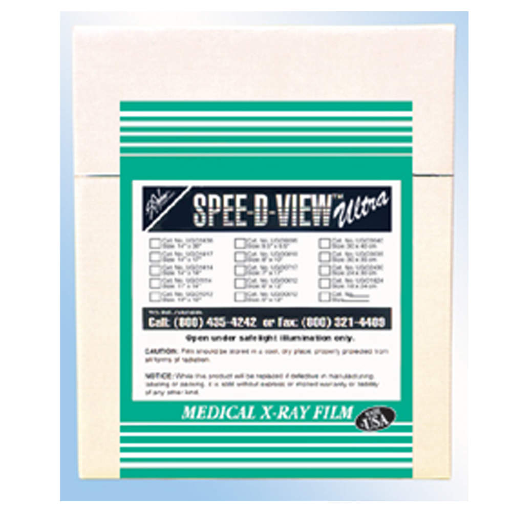 SPEE-D-VIEW™ X-RAY FILM ULTRA BLUE SENSITIVE HALF SPEED 14"X17" 100 PER BOX