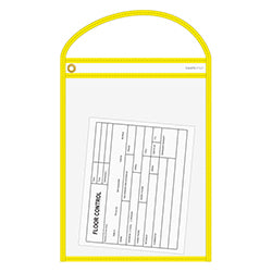 WorkTicket Holder -Neon Yellow- Clear Front & Back- 10" x 13" 10 / PK