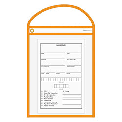 WorkTicket Holder -Neon Orange - Clear Front & Back - 10" x 13" 10 / PK