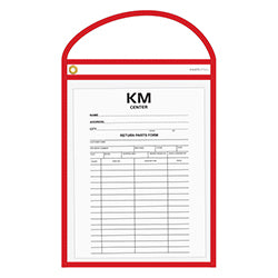 WorkTicket Holder - Neon Red - Clear Front & Back - 10" x 13" 10 / PK