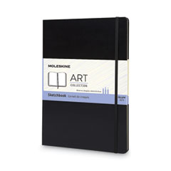 Art Collection Watercolor Album, 111 lb Text Paper Stock, Black Cover, (48) 8.25 x 5 Sheets
