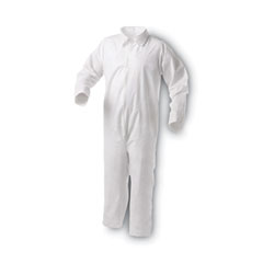 A35 Liquid and Particle Protection Coveralls, Zipper Front, X-Large, White, 25/Carton
