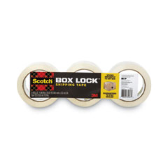 Box Lock Shipping Packaging Tape, 3" Core, 1.88" x 54.6 yds, Clear, 3/Pack