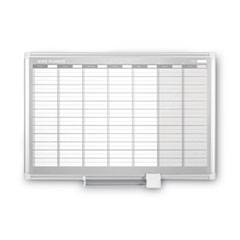 Magnetic Dry Erase Calendar Board, Weekly Calendar, 36 x 24, White Surface, Silver Aluminum Frame