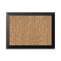 Natural Cork Bulletin Board, 24 x 18, Tan Surface, Black Wood Frame