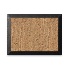 Natural Cork Bulletin Board, 36 x 24, Tan Surface, Black Wood Frame