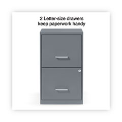 Soho Vertical File Cabinet, 2 Drawers: File/File, Letter, Charcoal, 14" x 18" x 24.1"