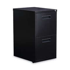 File Pedestal, Left or Right, 2 Legal/Letter-Size File Drawers, Black, 14.96" x 19.29" x 27.75"