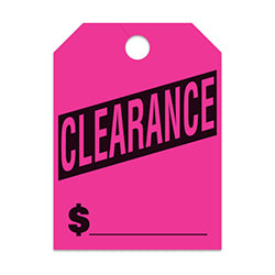 Hang Tags - Clearance - Large, Pink 50 / PK