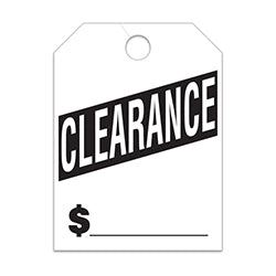 Hang Tags - Clearance - Large, White 50 / PK