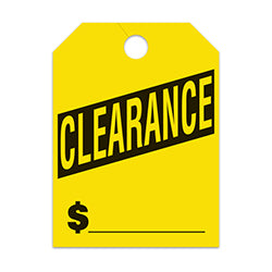 Hang Tags - Clearance - Large, Yellow 50 / PK