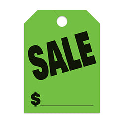 Hang Tags - Sale - Large, Green 50 / PK