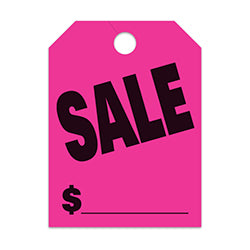 Hang Tags - Sale - Large, Pink 50 / PK