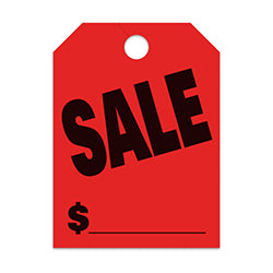 Hang Tags - Sale - Large, Red 50 / PK