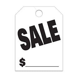 Hang Tags - Sale - Large, White 50 / PK