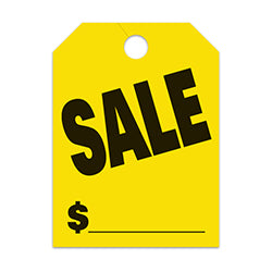 Hang Tags - Sale - Large, Yellow 50 / PK