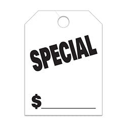 Hang Tags - Special - Large, White 50 / PK