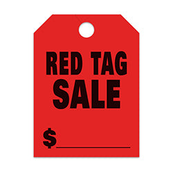 Hang Tags, Red Tag Sale - Large, Red 50 / PK