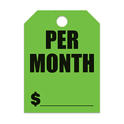 Hang Tags - Per Month - Large, Green 50 / PK