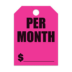 Hang Tags - Per Month - Large, Pink 50 / PK