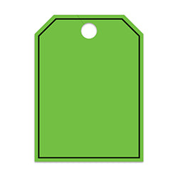 Hang Tags - Blank with Black Frame - Large, Green 50 / PK