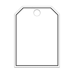 Hang Tags - Blank with Black Frame - Large, White 50 / PK