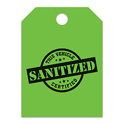 Hang Tags - Sanitized - Large, Green 50 / PK