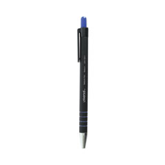 Ballpoint Pen, Retractable, Medium 1 mm, Blue Ink, Blue Barrel, Dozen