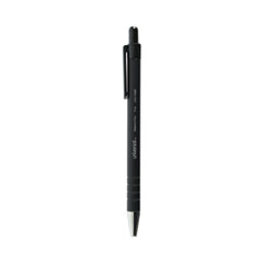 Ballpoint Pen, Retractable, Fine 0.7 mm, Black Ink, Black Barrel, Dozen