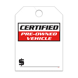 Hang Tag - Certified Pre Owned Vehicle - 8.5" x 11.5" 50 / PK