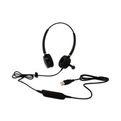 HS-WD-USB-2 Binaural Over The Head Headset, Black