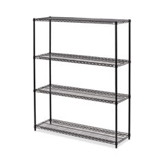 All-Purpose Wire Shelving Starter Kit, Four-Shelf, 60w x 18d x 72h, Black Anthracite Plus