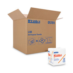 L40 Towels, 1/4 Fold, 12.5 x 12, White, 56/Box, 18 Packs/Carton