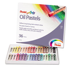 Oil Pastel Set With Carrying Case, 36 Assorted Colors, 0.38 dia x 2.38", 36/Pack