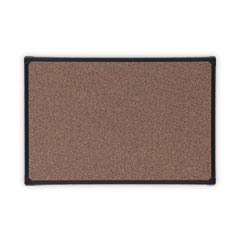 Tech Cork Board, 36 x 24, Brown Surface, Black Plastic Frame